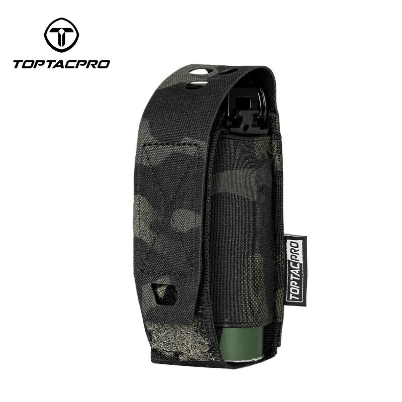 TOPTACPRO Tactical Flashbang Pouch 9mm Magazine Pouch MOLLE Laser Cut Quick Release Military Army Camo Tactical Flashbang Pouch 8502