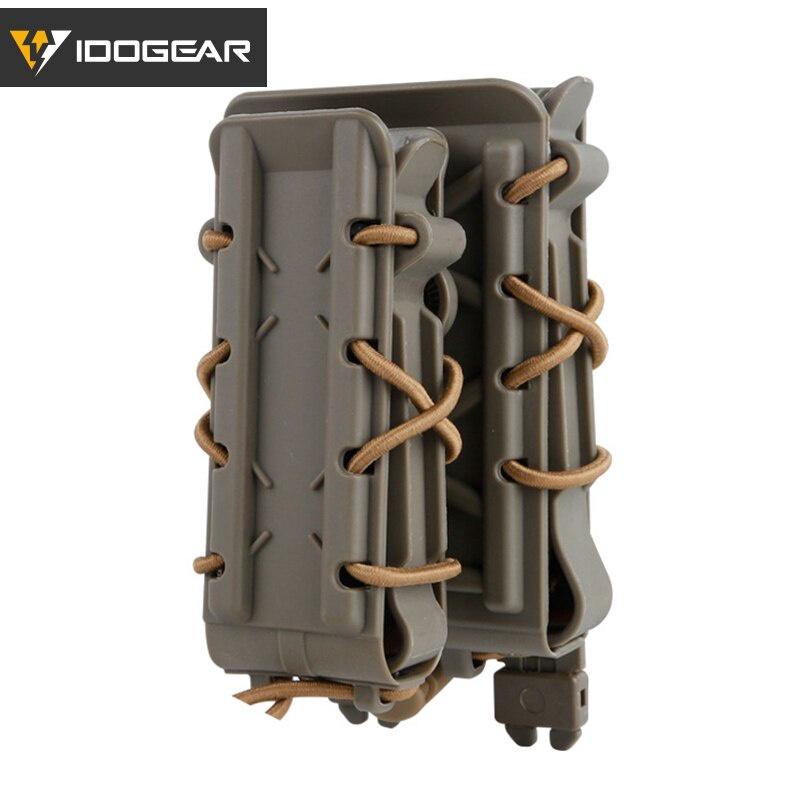IDOGEAR Tactical Double Magazine Pouch For 9mm & 556 MOLLE Mag Holder Mag Pouch Army Duty Tactical Mag pouch 3561