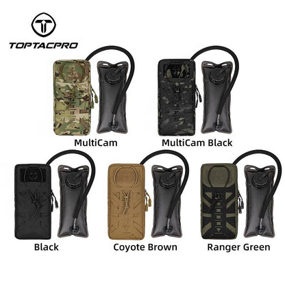 TOPTACPRO Tactical Hydration Pouch With Inner Bladder Water Bag Laser Cut MOLLE Hydration Pouch 8504