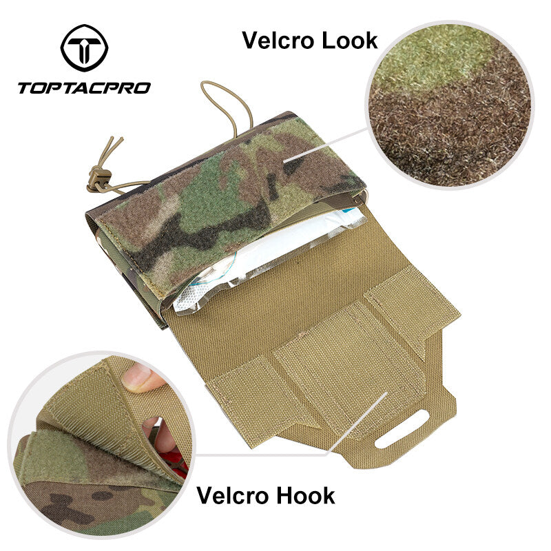 TOPTACPRO Tactical Medical Pouch First Aid Kit EMT IFAK Pouch Laser Cut Molle Micro Medical Pouch Blow-Out Pouch Survival Kit Magazine Holder Carrier EMT EDC Pouch Emergency Bag Army Military Camouflage Waist Pack 8508