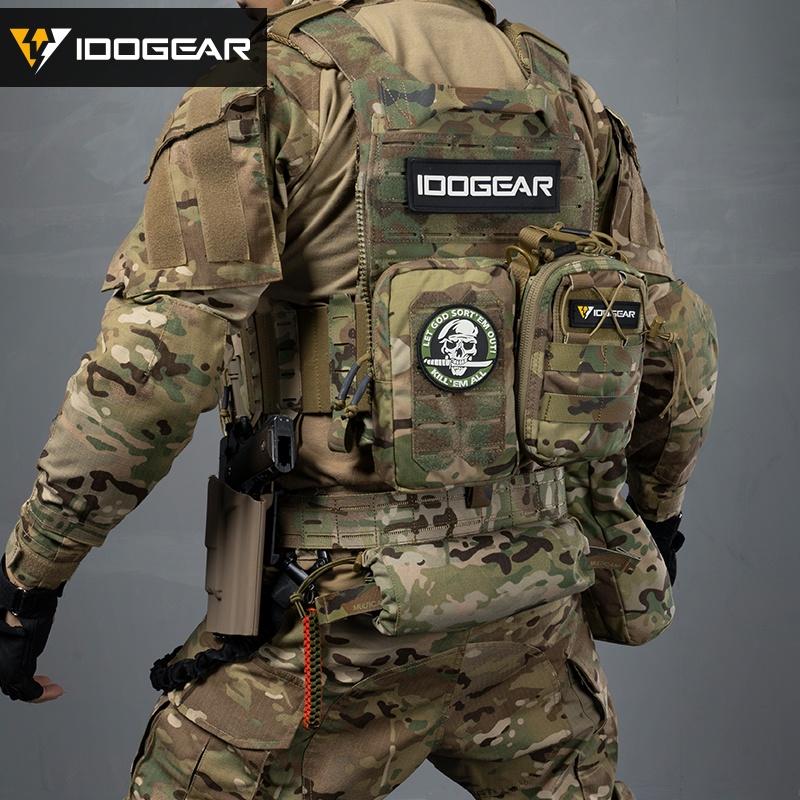 IDOGEAR Tactical Utility Pouch Laser Cut MOLLE EDC Multifunction Sundries Recycling Bag Micro Med Kit Military Camouflage Vest Molle Pouch 3578
