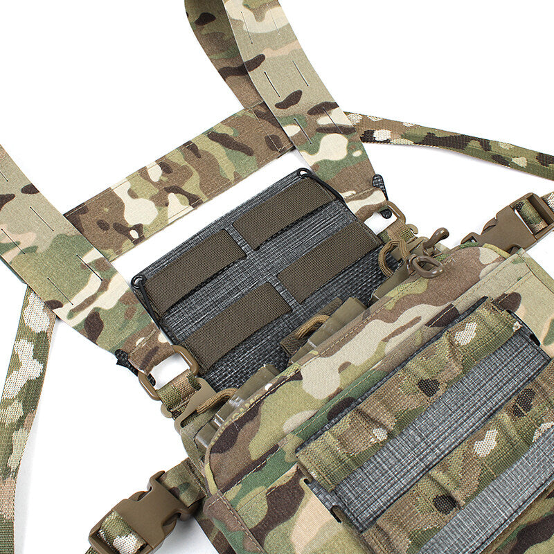 IDOGEAR PEW Tactical ATAK Chest Rig Hanging Panel Ferro Style Molle Military Chest Expansion Panel MK4 D3CRM Camouflage OT60 Wargame Survival Kit