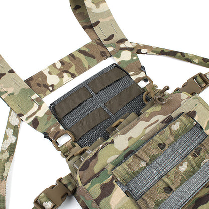 IDOGEAR PEW Tactical ATAK Chest Rig Hanging Panel Ferro Style Molle Military Chest Expansion Panel MK4 D3CRM Camouflage OT60 Wargame Survival Kit