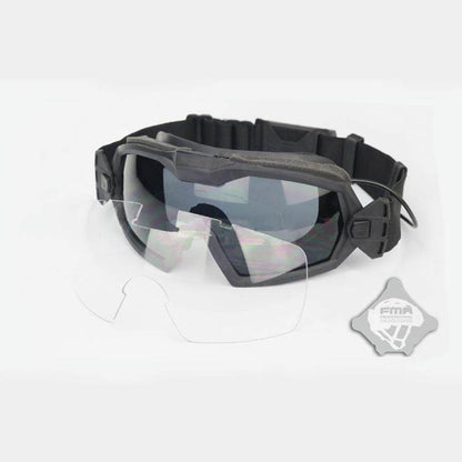 FMA Tactical Goggle with fans LPG01BK12-2R Adjustable Regulator Glasses w/ Fan Goggle Anti-fog Dust Lenses Updated Version Paintball military army hiking cycling goggle