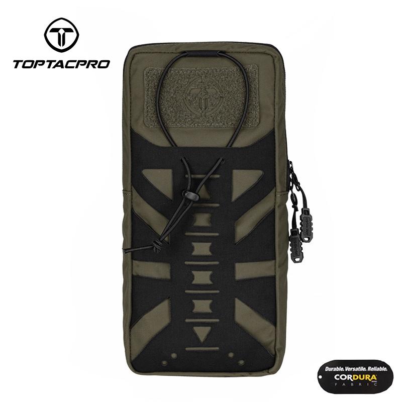 TOPTACPRO Tactical Hydration Pouch With Inner Bladder Water Bag Laser Cut MOLLE Hydration Pouch 8504