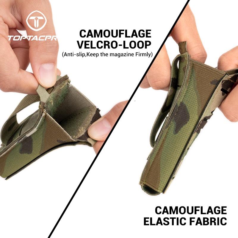 TOPTACPRO Tactical Magazine Pouch For 9mm Singel Mag Carrier MOLLE Magazine Holder Laser Cut 8513