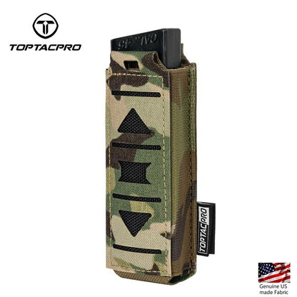 TOPTACPRO Tactical Magazine Pouch For 9mm Singel Mag Carrier MOLLE Magazine Holder Laser Cut 8513