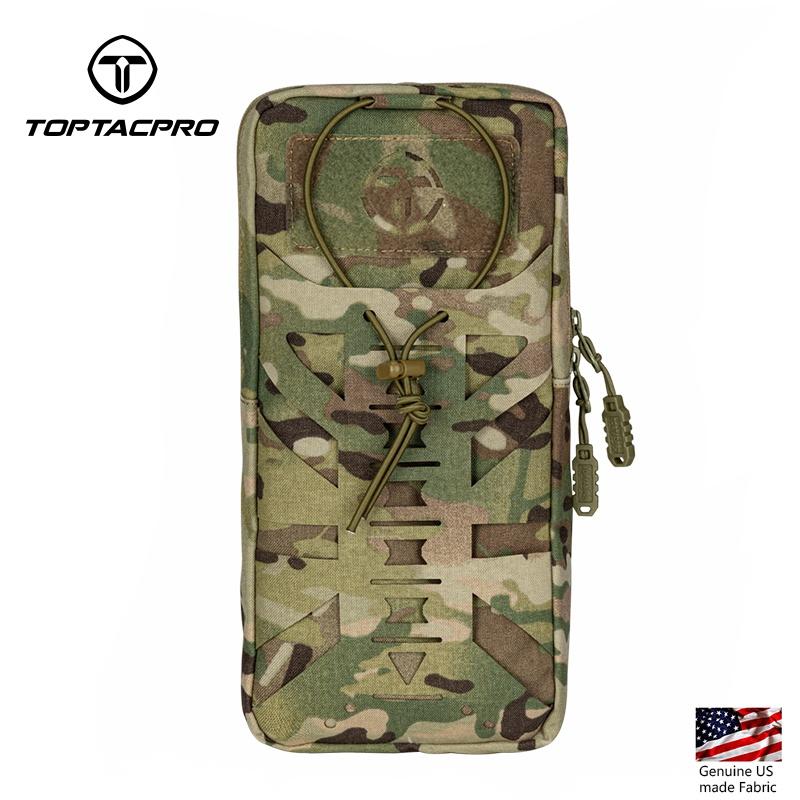 TOPTACPRO Tactical Hydration Pouch With Inner Bladder Water Bag Laser Cut MOLLE Hydration Pouch 8504