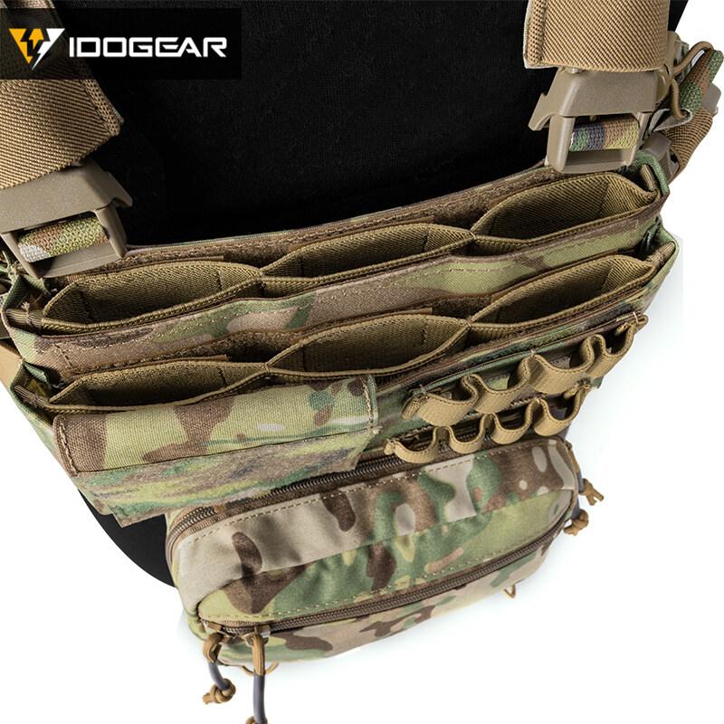 IDOGEAR Tactical Chest Rig Modular Lightweight Chest Rig MK3 Full Set Military w/ 5.56 Mag Pouch Pantiball Hiking Camping Outdoor Gear