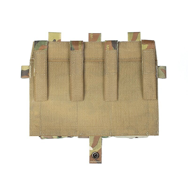 IDOGEAR PEW Tactical AVS Triple Magazine Pouch Detachable Flap M4 Magazine Pouch Hook & Loop 556 762 Mag Carrier Tactical Vest Front Panel with Mag Pouch P037 Wargame Survival Kit