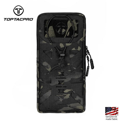 TOPTACPRO Tactical Hydration Pouch With Inner Bladder Water Bag Laser Cut MOLLE Hydration Pouch 8504