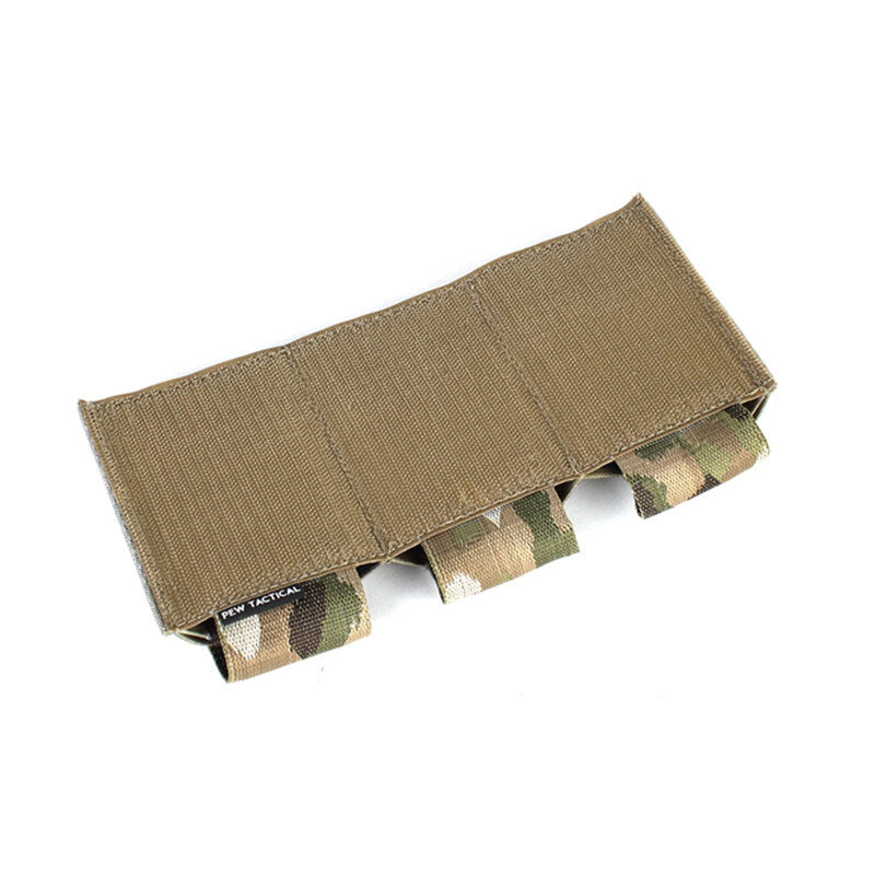 IDOGEAR PEW Tactical 556 Triple Magazine Pouch Elastic MAG Pouch Hook & Loop DOPE Ferro Style Insert Magazine Pouch Top Open Fastmag OT52 Wargame Survival Kit