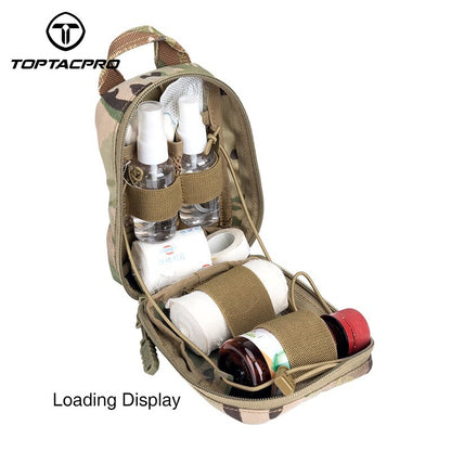TOPTACPRO Tactical ATD EMT Medical Pouch First Aid Molle Pouch Rip-Away IFAK Medical Light Bag 8521