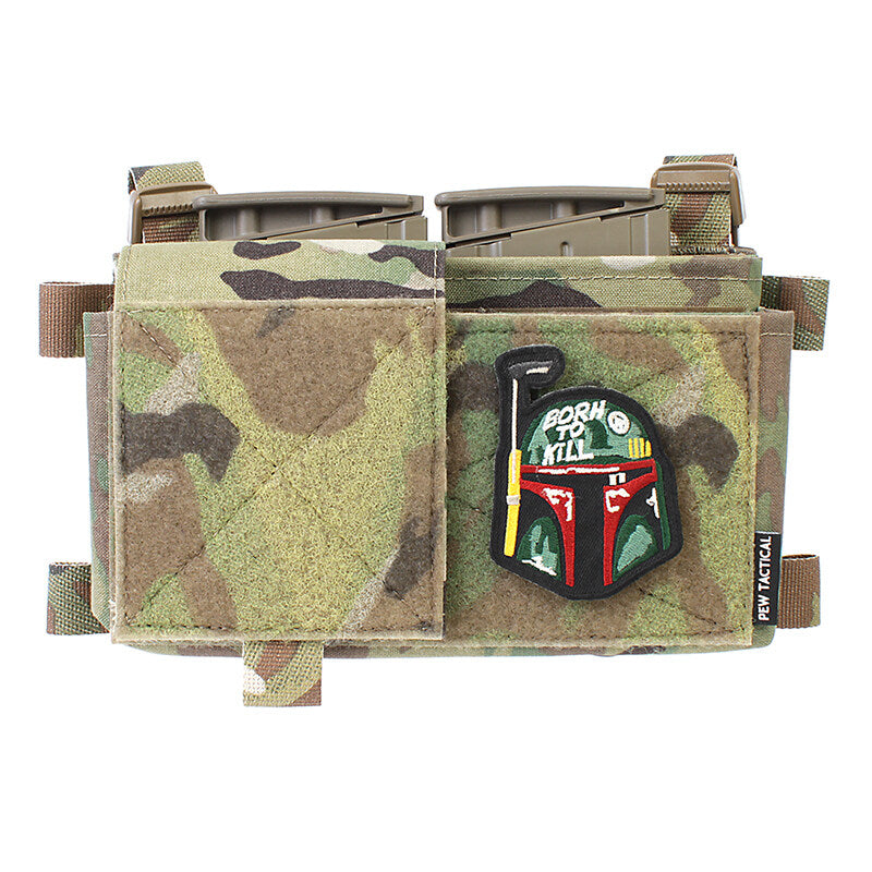 IDOGEAR PEW Tactical 7.62mm Hard Insert Magazine Pouch for MK4 Chest Rig MOLLE Velcro Connection Professional Camouflage Military Fans Wargame Training Accessories MI02