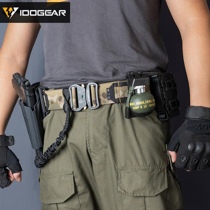 IDOGEAR 2 Inch Tactical Combat Belt Quick Release Buckle MOLLE Military Hunting Combat Belt Durable Nylon 3414