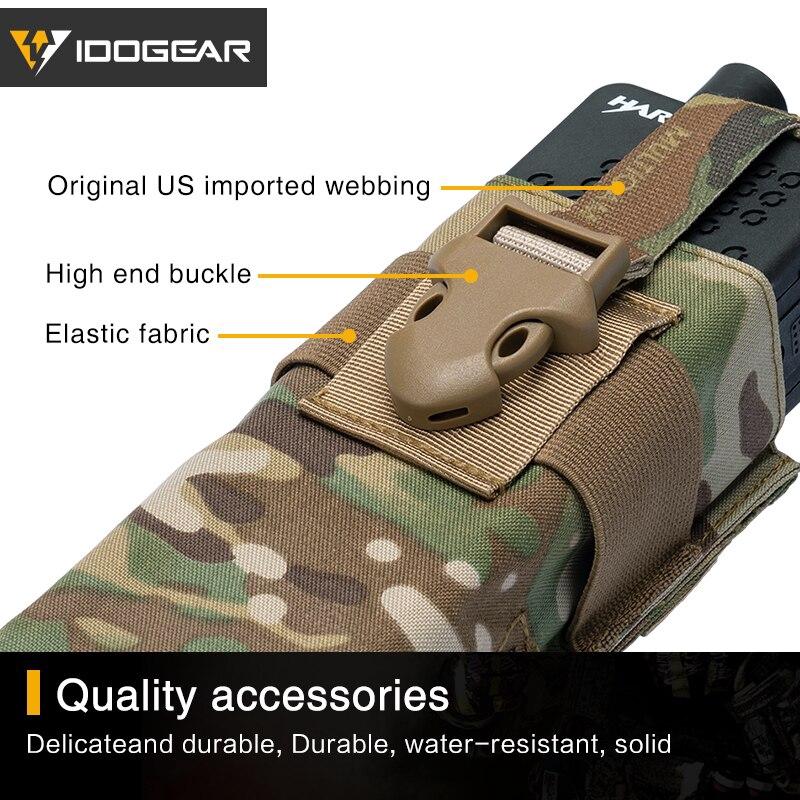 IDOGEAR Tactical Radio Pouch For RRV Vest Walkie Talkie MOLLE MBITR TRI PRC-148 152 3552 Multicam