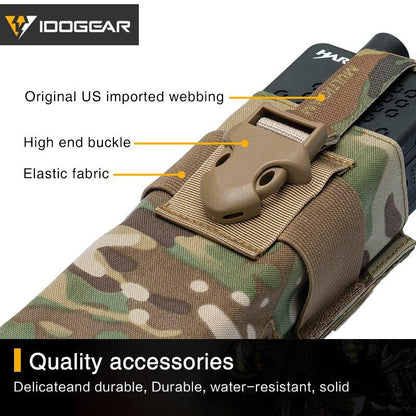 IDOGEAR Tactical Radio Pouch For RRV Vest Walkie Talkie MOLLE MBITR TRI PRC-148 152 3552 Multicam