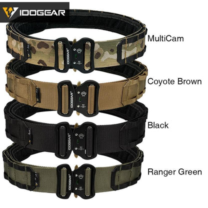 IDOGEAR 2 Inch Tactical Combat Belt Quick Release Buckle MOLLE Military Hunting Combat Belt Durable Nylon 3414