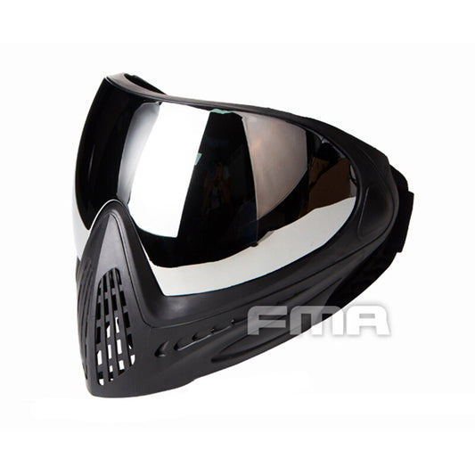 FMA F1 Full Face Mask With Single Layer Paintball Safety Anti-fog Goggle Elastic-band Tactical Ajustable Equipment For Airsoft Military Outdoor F0022-F0025