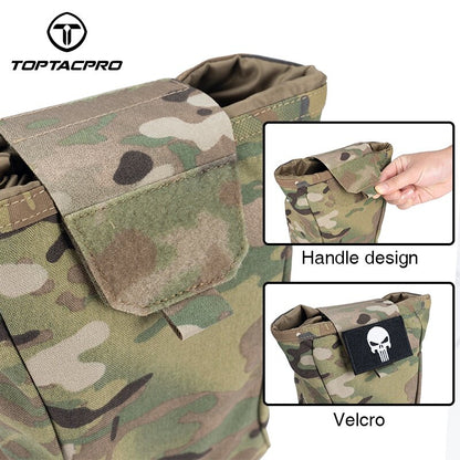 TOPTACPRO Tactical Drop Pouch Dump Pouch MOLLE Foldable Recycling Bag Military Multi-function Tool Pouch 8520