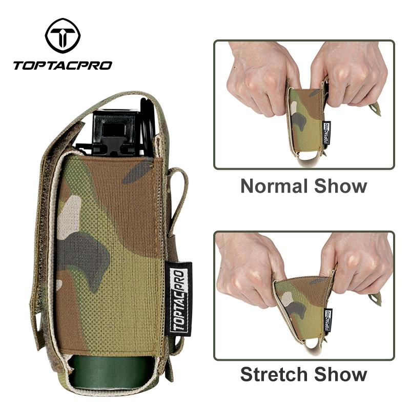 TOPTACPRO Tactical Flashbang Pouch 9mm Magazine Pouch MOLLE Laser Cut Quick Release Military Army Camo Tactical Flashbang Pouch 8502