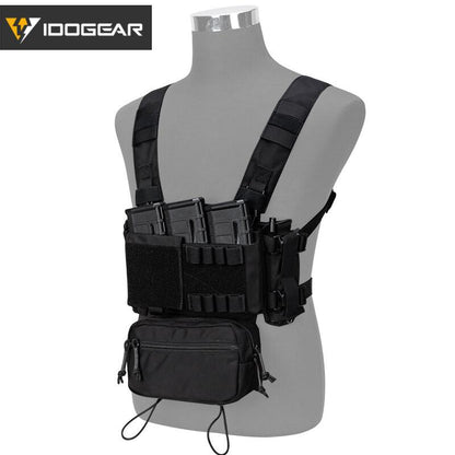 IDOGEAR Tactical Chest Rig Modular Lightweight Chest Rig MK3 Full Set Military w/ 5.56 Mag Pouch Pantiball Hiking Camping Outdoor Gear