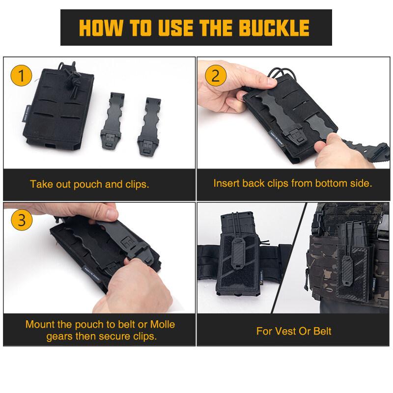 IDOGEAR Tactical Phone Pouch Nylon Universal Radio Pouch Single 5.56 Mag Pouch Ajustable Anti-slip Military Army 3588