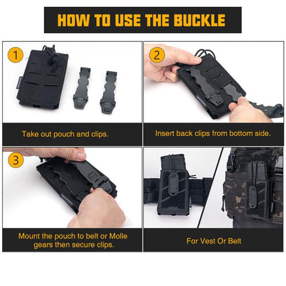 IDOGEAR Tactical Phone Pouch Nylon Universal Radio Pouch Single 5.56 Mag Pouch Ajustable Anti-slip Military Army 3588