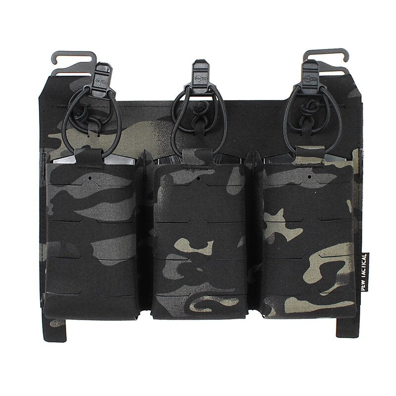 IDOGEAR PEW Tactical Triple 556 Magazine Pouch FERRO STYLE KTAR Front Flap FCPC Front Magazine Pouch Laser Cut MOLLE Military Mag Carrier VT13