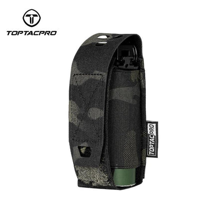 TOPTACPRO Tactical Flashbang Pouch 9mm Magazine Pouch MOLLE Laser Cut Quick Release Military Army Camo Tactical Flashbang Pouch 8502