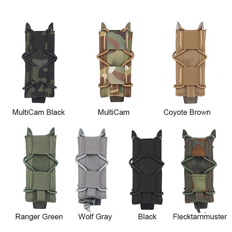 IDOGEAR Tactical TC Single 9mm Magazine Pouch MOLLE Combat Tool Bag Belt Mag Pouch Flashlight Holder MG-48