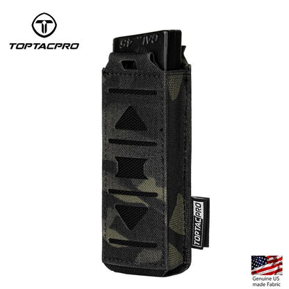 TOPTACPRO Tactical Magazine Pouch For 9mm Singel Mag Carrier MOLLE Magazine Holder Laser Cut 8513