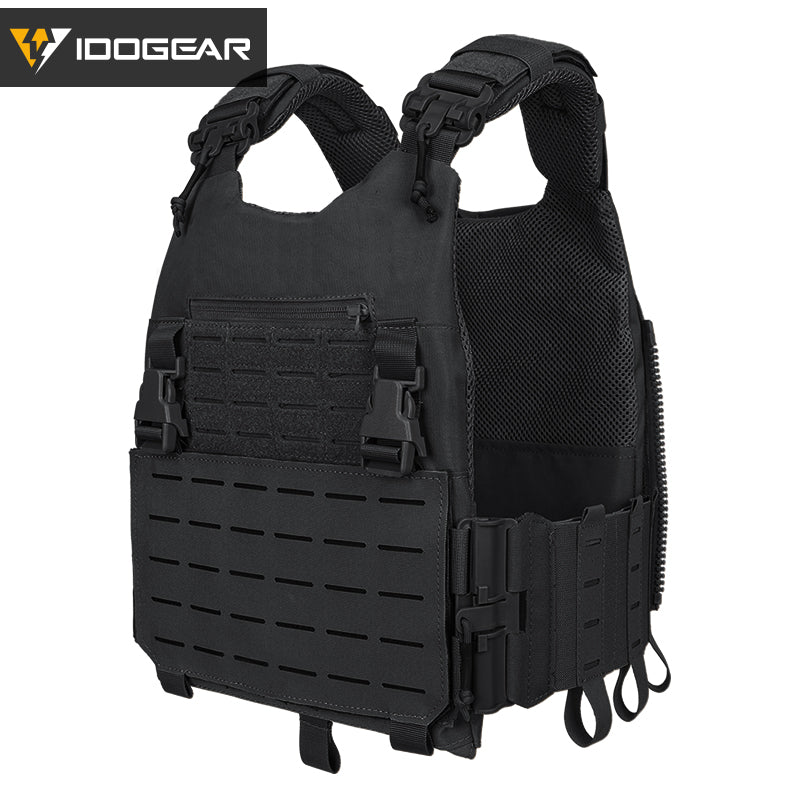 IDOGEAR LSR 500D Tactical Vest Training With Elastic Sides Combat Vest Quick Release Laser Cut Military Plate Carrier 3318