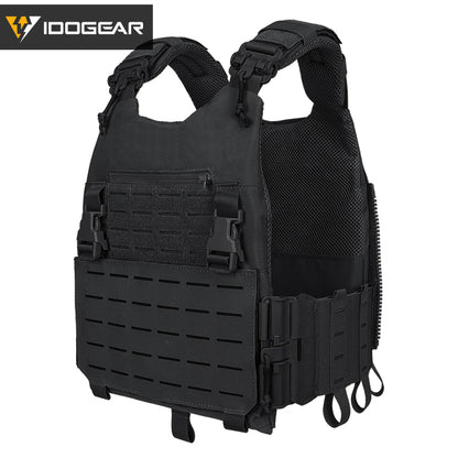 IDOGEAR LSR 500D Tactical Vest Training With Elastic Sides Combat Vest Quick Release Laser Cut Military Plate Carrier 3318
