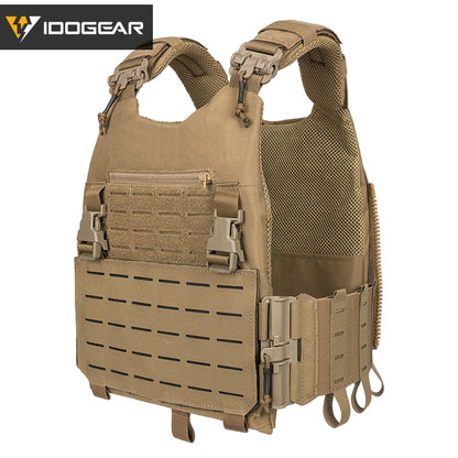 IDOGEAR LSR 500D Tactical Vest Training With Elastic Sides Combat Vest Quick Release Laser Cut Military Plate Carrier 3318