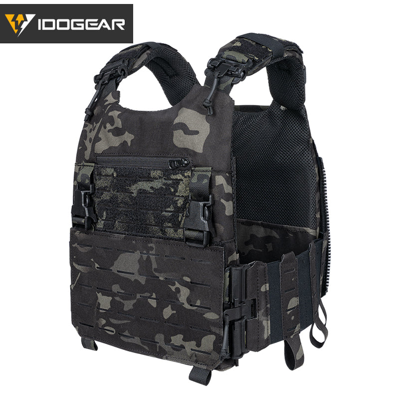 IDOGEAR LSR 500D Tactical Vest Training With Elastic Sides Combat Vest Quick Release Laser Cut Military Plate Carrier 3318
