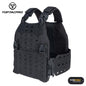 TOPTACPRO LSR Tactical Vest Quick Release Buckle Laser Cut Camouflage Plate Carrier w/ Magazine Side Pouch MOLLE 8301 Military Full Black Combat gear