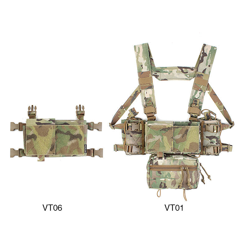 IDOGEAR PEW Tactical MK3/MK4 Chest Rig D3 500D Original Matte Cordura Fabric MK4 Full Set Chest Rig with Radio Pouch with Drop Pouch IDOGEAR & PEW Tactical Chest Rig VT01