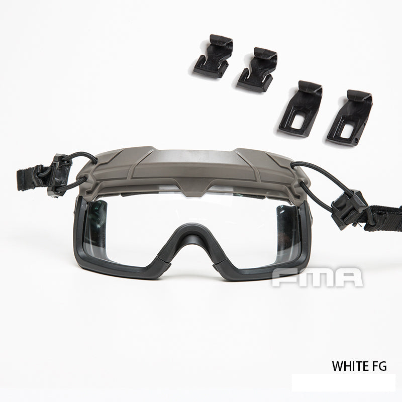 FMA Tactical Protective Glasses For Tactical Helmet Protective Glasses Anti Fog Dust Paintball gear white lens Tactical Hiking Camping Wargame Military Airsoft Gear 1333