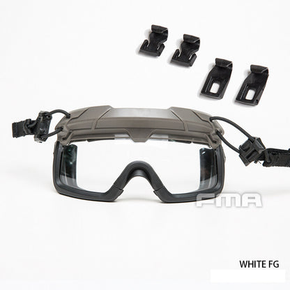 FMA Tactical Protective Glasses For Tactical Helmet Protective Glasses Anti Fog Dust Paintball gear white lens Tactical Hiking Camping Wargame Military Airsoft Gear 1333