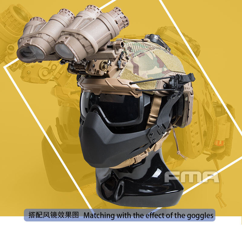FMA Tactical Half Face Mask Seal Mask Folding For Tactical Helmet B Version With Goggle Hook 1364