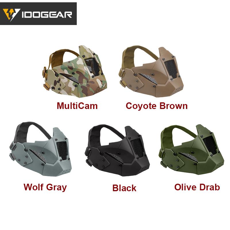 IDOGEAR Tactical JAY Fast Half Face Mask Breathable Mesh Modular Design for Fast Helmet 3603