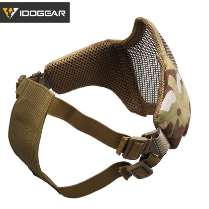 IDOGEAR Tactical PDW Half Face Protective MESH Mask Field CS Game Tactical Military Accessories 3604 Military Camping Hiking Camouflage Gears