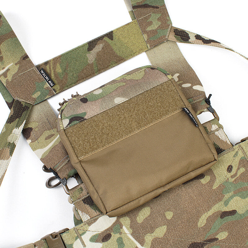 IDOGEAR PEW Tactical ATAK Chest Rig Hanging Panel Ferro Style Molle Military Chest Expansion Panel MK4 D3CRM Camouflage OT60 Wargame Survival Kit