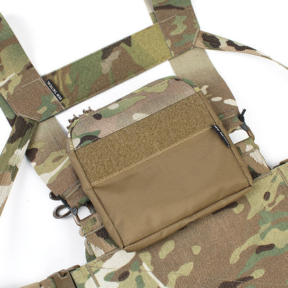 IDOGEAR PEW Tactical ATAK Chest Rig Hanging Panel Ferro Style Molle Military Chest Expansion Panel MK4 D3CRM Camouflage OT60 Wargame Survival Kit