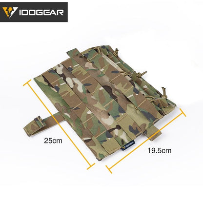 IDOGEAR Tactical MOLLE Panel TRI Pouch For AVS JPC2.0 Detachable Front Flap Triple Magazine Pouch Vest Front Panel 3579
