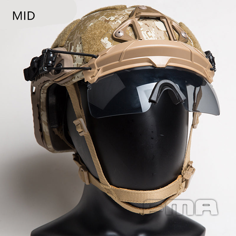 FMA Tactical Protective Glasses For Tactical Helmet Protective Glasses Anti Fog Dust Paintball gear white lens Tactical Hiking Camping Wargame Military Airsoft Gear 1333