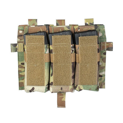 IDOGEAR PEW Tactical AVS Triple Magazine Pouch Detachable Flap M4 Magazine Pouch Hook & Loop 556 762 Mag Carrier Tactical Vest Front Panel with Mag Pouch P037 Wargame Survival Kit