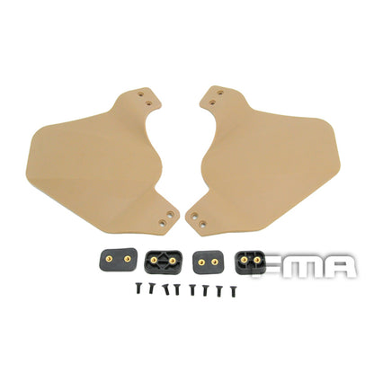 FMA Helmet Side Cover For FAST Helmet Rail Tactical MICH Ear Protection Up-Armor Soft Rubber 2pcs Paintball Military Hiking Army Tactical Gear