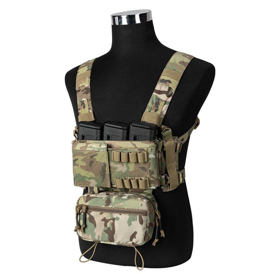 IDOGEAR Tactical Chest Rig Modular Lightweight Chest Rig MK3 Full Set Military w/ 5.56 Mag Pouch Pantiball Hiking Camping Outdoor Gear